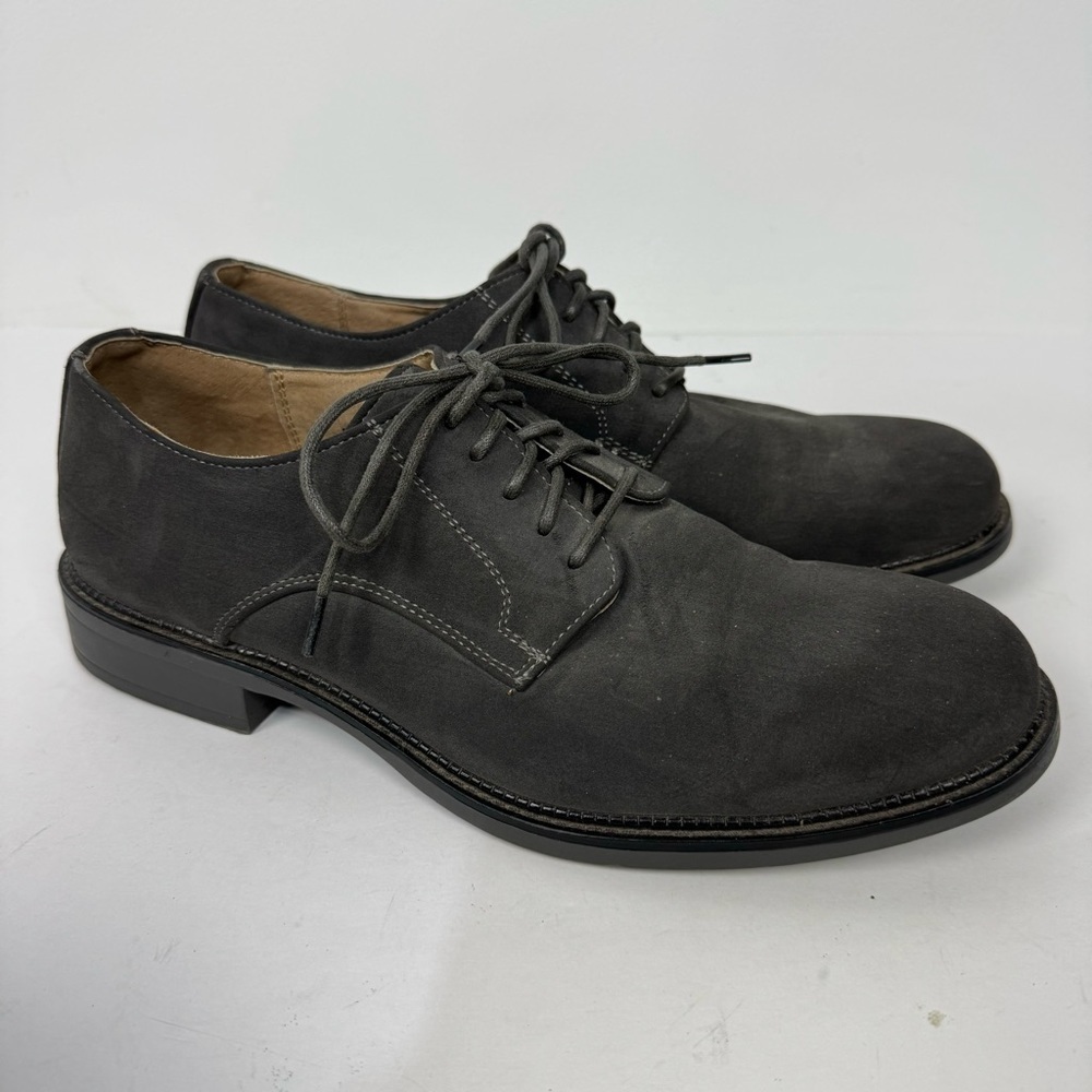 Dexter mens leather derby dress shoes grey gray